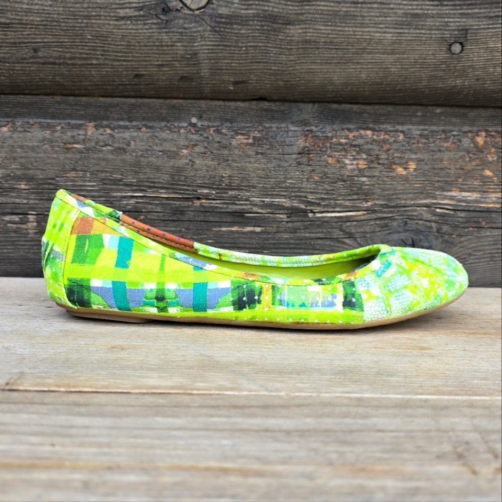 Nine West Blustery Y2K Art Pop Rouched Round Toe Comfort Ballet Flats 7M